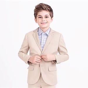 Boys' Crewcuts Thompson suit jacket in flex chino in Sandy Dune Khaki Size 8